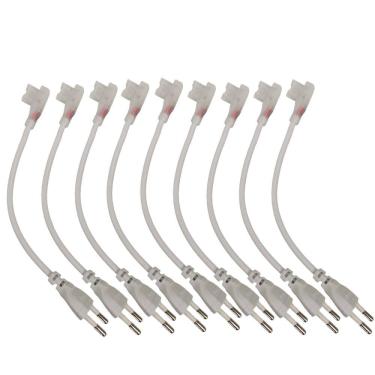 Imagem de Conector Rabicho Plug para Fita de LED 8mm Kit 10 Unidades Tomada Fonte Iluminaçao Gesso Sanca Teto Rebaixado Perfil Decoraçao Casa Loja