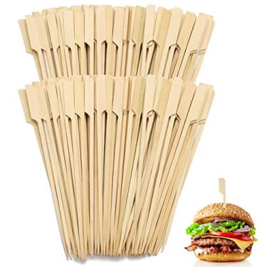 Imagem de acDesign 200 Peças De Espetos De Bambu De 7 Polegadas Para Aperitivos, Palitos De Madeira Para Coquetéis, Aperitivos, Espetinhos De Frutas, Sanduíches, Lanches Para Churrasco (7'')
