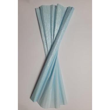 Imagem de Papel Crepom Impermeável Perolado/Metalizado 48cm x 2m - Kit 10 Unidades (AZUL CLARO PEROLA)