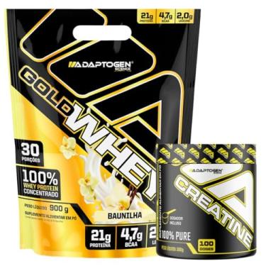 Imagem de Kit Gold Whey Sabor Baunilha 900g + Creatina Platinum 300g - Adaptogen Science