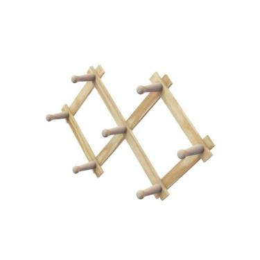 Imagem de Cabide Sanfonado de Parede em Madeira Pinus - Stolf, 7 Pinos