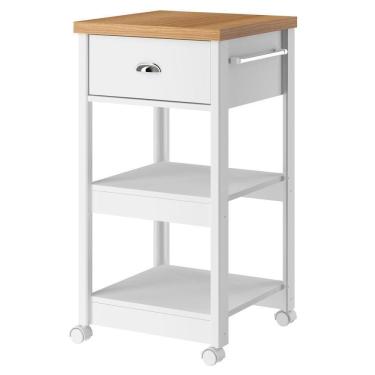 Imagem de Aparador Carrinho Café 1 Gaveta 45 Cm Ba130 Branco Dtall