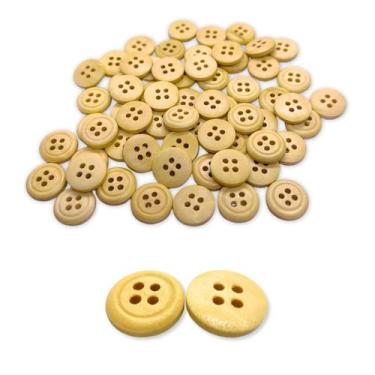 Imagem de Botão Para Costura Marrom Claro 15mm 4 furos 50 peças Artesanato - Ino