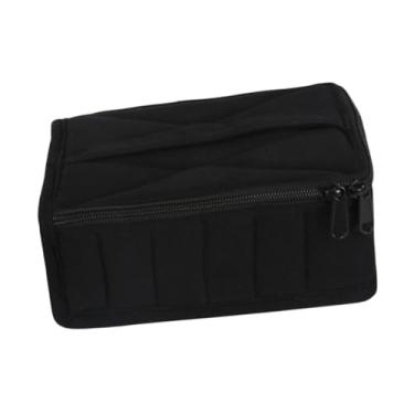 Imagem de Zialofi Estojo de óleo essencial com zíperes suaves, à prova de choque, algodão, portátil, bolsa de armazenamento de esmalte, 30 grades para viagens em casa, Preto