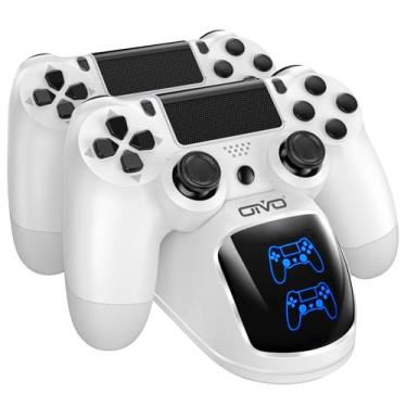 Imagem de OIVO PS4 Controller Charging Dock Station, Dual PS4 Controller Charger with 1.8Hrs Charging Chip, White