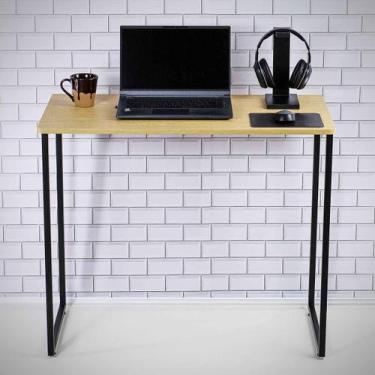Imagem de Mesa Industrial Madeira Compacta Para Home Office Apartamento - Beto M