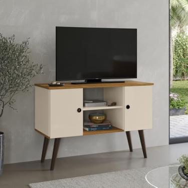 Imagem de Rack Viena Sala Suporte Tv 32 Polegadas Sala Decoração (Off White/Freijo)