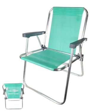 Imagem de Cadeira de Praia Alta Alumínio Lazy Sannet Verde - 023568 Bel