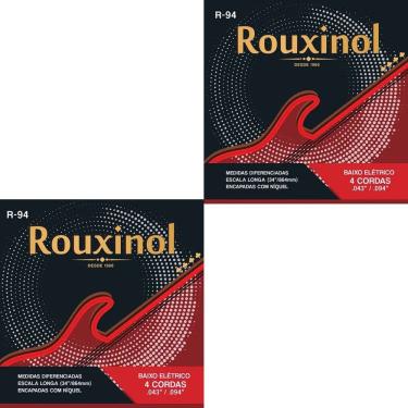 Imagem de Kit 2 Encordoamento Baixo Elétrico 4 Cordas R94 0.43" Rouxinol PRR94L