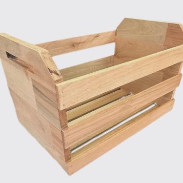 Imagem de Caixa de Madeira Tipo Caixote de Fruta 30x30x47cm Rosa