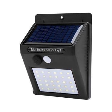 Imagem de Lâmpada Luminária Solar Com 30 Leds Sensor De Presença Recarregável Quintal E área Externa