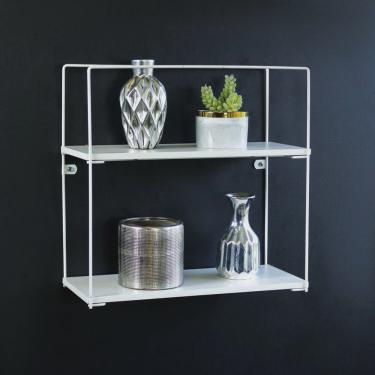 Imagem de Prateleira Aramada com Madeira Quadrada Branco