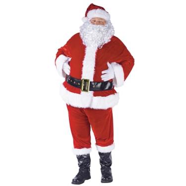 Imagem de Fun World Fantasias de Terno de Papai Noel Adulto Completo Masculino, Vermelho/branco., One Size