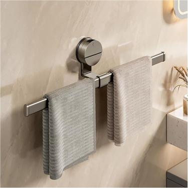 Imagem de Toalheiro, suporte de parede com ventosa, sem perfuração, barra de toalha de liga de alumínio, para banheiro, quarto, cozinha, hotéis, 40cm