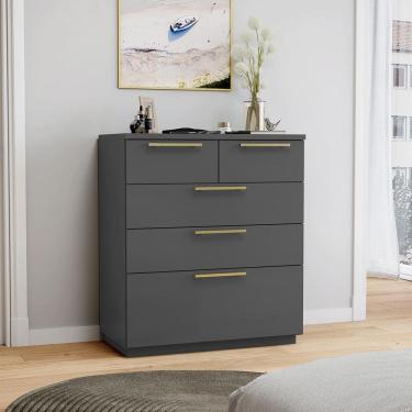 Imagem de Cômoda Dubai 5 Gavetas com Corrediça Telescópica Alasca - Vila Rica