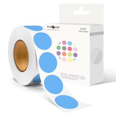 Imagem de PARLAIM Adesivos redondos de ponto de código de cor de 2,5 cm, etiqueta de pontos de inventário azul celeste, etiquetas adesivas circulares para escritório doméstico - 1000 por caixa dispensadora