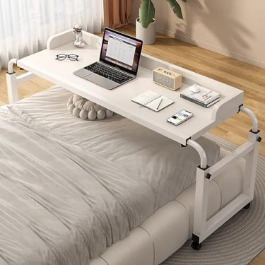 Imagem de Mesa de cama ajustável com rodas – Carrinho de laptop móvel para casa ou hospital – Mesa de computador para cama – Mesa com rodinhas ajustável em altura