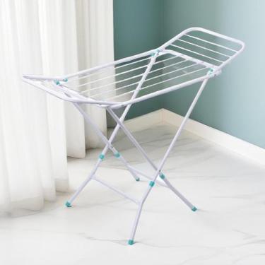 Imagem de Varal  Retrátil Dobravel de Chao Slim Cor Branco Reforçado com Abas - 