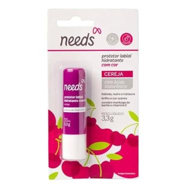 Imagem de Needs Protetor Labial Hidratante com Ácido Hialurônico, Sabor Cereja, 3,3g