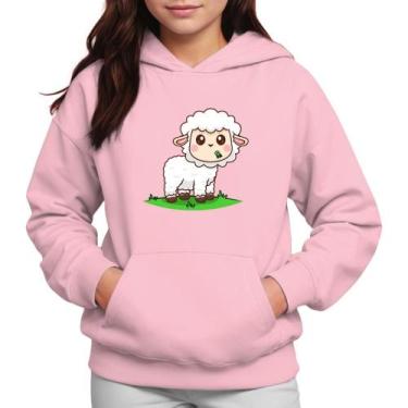 Imagem de Moletom Infantil Canguru Menina Algodão Estampa Ovelha - Samcro Vestuá