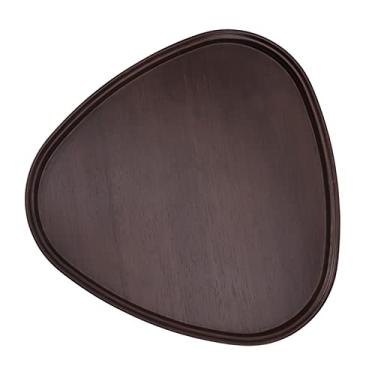 Imagem de Bandejas de Bambu Akozon Walnut Color - Bandeja de Servir Triangular para chá, Lanches e Frutas - Perfeita para Hora do chá, Festas e Reuniões - Design Elegante e Ecológico (L)