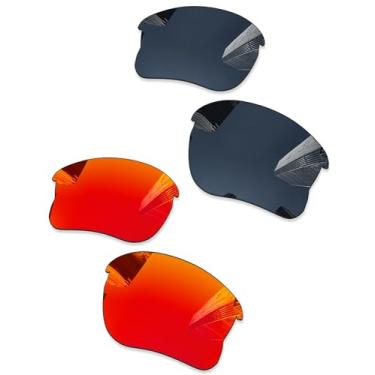 Imagem de Combine8 2 pares de lentes de reposição ploarizadas para óculos de sol Oakley Half Jacket 2.0 XL OO9154 - preto + vermelho fogo