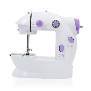 Imagem de Mini Máquina De Costura Reta Portátil Bivolt Doméstica Compacta Branco