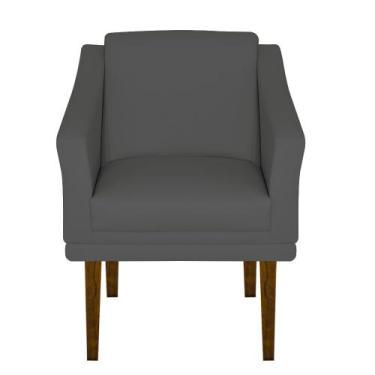 Imagem de Poltrona Decorativa Gran Diego Pés Quadrados - Dritex, Suede Cinza