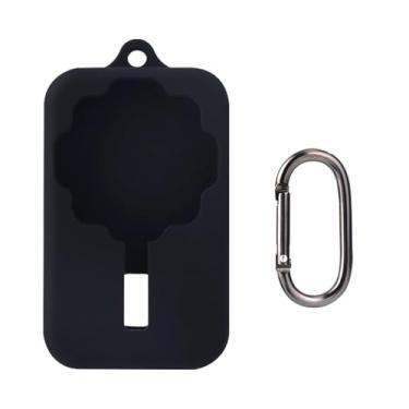 Imagem de Gosknor Capa protetora de carregador para Oura Ring Gen 4, capa protetora de silicone com chaveiro prata equipamento de carregamento organizador acessórios para proteger contra desgaste e arranhões