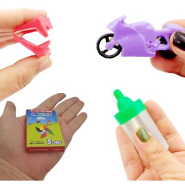 Imagem de Conjunto com 100 Brinquedinhos Mini Brinquedo Plástico Nacional Kit para Lembrancinhas Mimos Prendas Sacolinhas Surpresa Festas Brindes