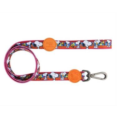 Imagem de Guia para Cachorro Snoopy Unix Pink - Guia com mosquetão 1,20m P/M Sno