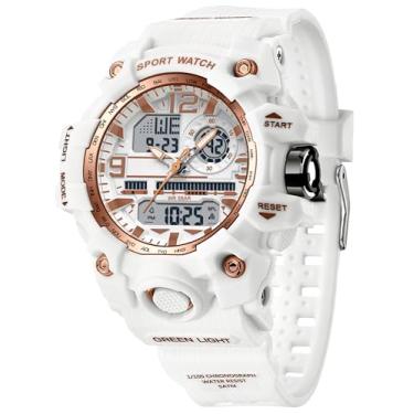 Imagem de Relógio esportivo feminino digital para mulheres, relógio tático, militar, ao ar livre, 5 ATM, à prova d'água, cronômetro, alarme, retroiluminação LED, à prova de choque, analógico, relógios de pulso