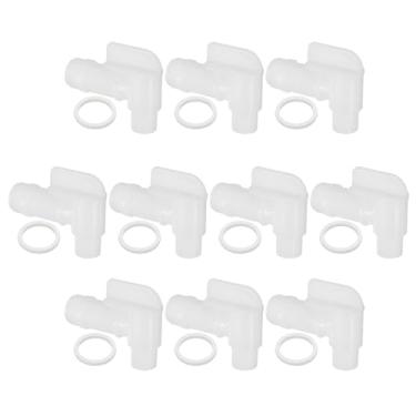 Imagem de PATIKIL Torneira de plástico de 5 cm, torneira de barril de 10 pacotes, torneira de substituição de material de polietileno durável para tambor de plástico e aço de 15/30/50 galões, branco