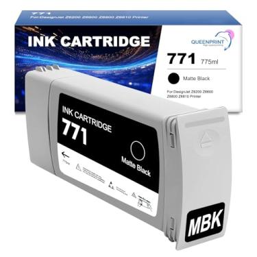 Imagem de QUEENPRINT High speed printing Cartucho de tinta 771A 771 preto fosco B6Y15A de substituição para cartucho de tinta 771A para impressora DesignJet Z6200 Z6600 Z6800 Z6810 pacote com 1