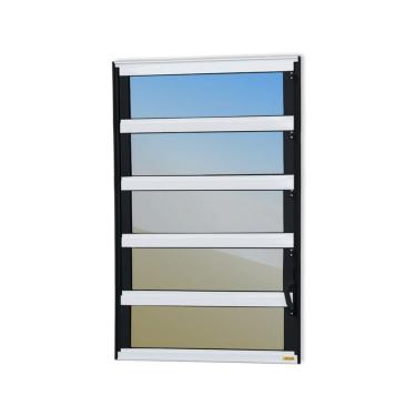 Imagem de Janela De Aluminio Basculante Elite Vidro Reflex 100cm X 80cm Brimak Mix Preto