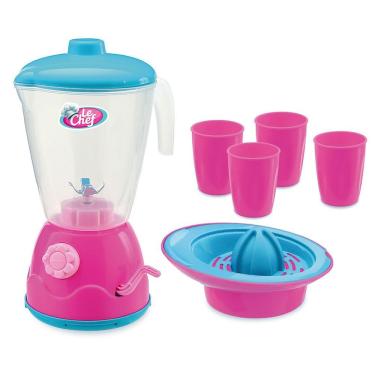 Imagem de Brinquedo Kit Mini Liquidificador Manivela Giratória Coleção Le Chef