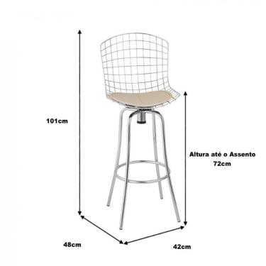 Imagem de Banqueta Giratória Concha Bc29 Treparoni Bege