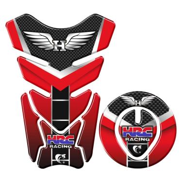 Imagem de Protetor Tanque E Bocal Adesivo Moto Honda Racing Até 2017 Vermelho