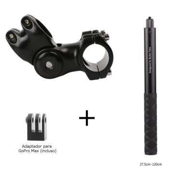 Imagem de Suporte Alumínio para Moto + Bastão Invisível para Câmeras 360