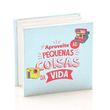 Imagem de Álbum Sanfonado 10x10cm Para 12 Fotos Lembranças Azul Claro