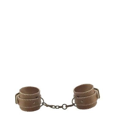 Imagem de Algemas De Tornozelo Em Couro Com Metal Leather Cuffs Ouch Marrom Claro
