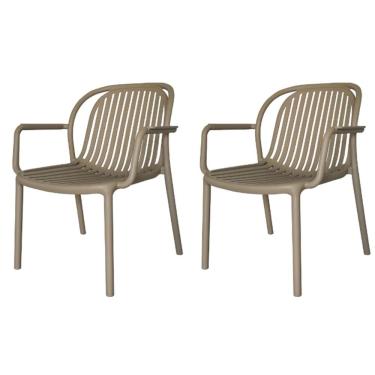 Imagem de Kit 2 Poltronas Com Braço Área Externa Gávea Rivatti Monobloco Polipropileno Fendi Proteção Uv