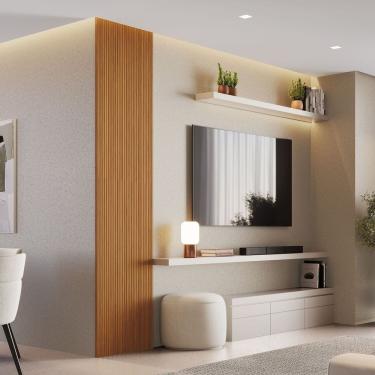 Imagem de Painel Ripado Decorativo Toquio 100% Mdf Em Placa 58x250x3,3 Madeira