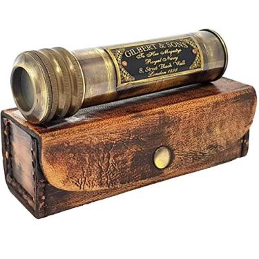 Imagem de Vintage Antique Brass Kaleidoscope Gilbert & Sons Handmade Nautical Kids Gift