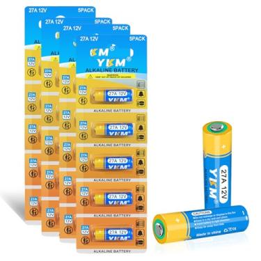 Imagem de YKM Pacote Com 20 Pilhas Alcalinas 27A A27 12V L828F Mn27 Lr27A Para Controle Remoto De Porta Garagem E Ventilador Teto