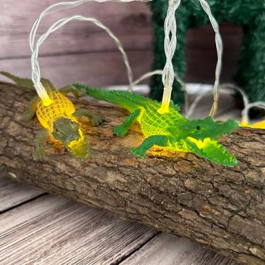 Imagem de Hoolight Cordão De Luzes Crocodilo Para Crianças, 10 Leds, 2 Metros Luz, Novidade, Luz Interna, Operada Por Bateria, Presente Brinquedo Plástico, Superdivertido, Quarto, Berçário, Festa Aniversário,