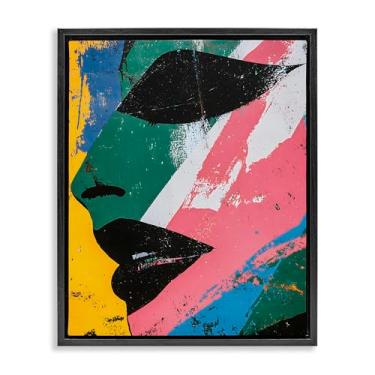 Imagem de Stupell Industries Design de arte de parede em tela flutuante com moldura preta com face fractal dinâmica por Walker Noble, 63 x 78 cm