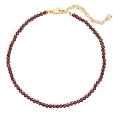 Imagem de DREMMY STUDIOS Tornozeleira feminina banhada a ouro 14 K, feita à mão, com contas, corrente de elos de contas para presente, Medium, Sem Pedra Preciosa