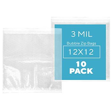 Imagem de GPI POLY 10 Unidades, Sacos Plásticos Com Fecho Plástico Bolha, 30,5 Cm X Cm, 3 Mil De Espessura, Reutilizáveis, Grandes, Revestimento Acolchoado Dupla Face Para Armazenamento, Embalagem, Envio Por