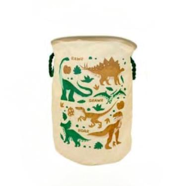 Imagem de Cesto Organizador Multiuso em Tecido Dobrável - Para Roupas, Brinquedos, Itens Domésticos (40L, Preto) - Prático e Resistente(Dinossauros 40L)